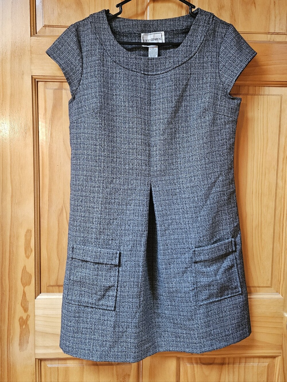 Vintage Karin Stevens Tweed Grey Shift Dress Mod